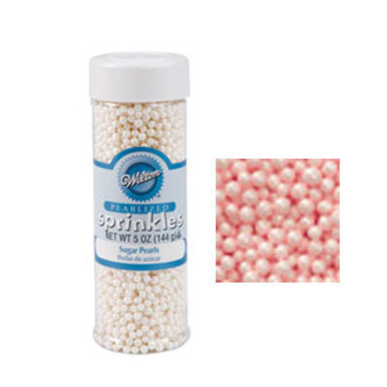 Cake Decorating Sprinkles Pink Sugar Pearls 144g Pk1 Wilton