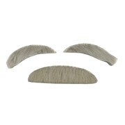 Grey Old Man Moustache & Eyebrows Set