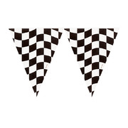 Black & White Check Pennant Flag Banner (3.65m) Pk 1