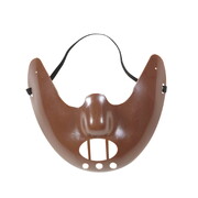 Cannibal Bite Restraint Muzzle Halloween Mask - Brown Plastic Horror Mask