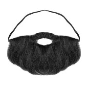 Black Full Face Beard & Moustache 1 Piece