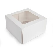 White Cupcake Box 7in (holds 4 standard Cupcakes) Pk 1