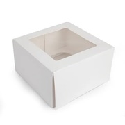 White Cupcake Box 7in (holds 4 standard Cupcakes) Pk 10