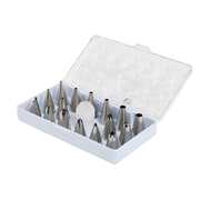 Cake Decorating Icing Tip Nozzle Set (16 Tips + Coupler) Pk 17