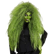 Green Oversized Frizzy Witch Wig - Extra Long Halloween Costume Accessory