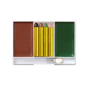 Soldier Make Up Kit Brown & Green Face Paint with Colour Sticks | Camouflage Costume Makeup