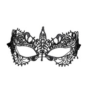 Baroque Matte Black Lace Masquerade Eye Mask | Venetian Costume Mask