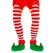 Plus Size Red & White Striped Tights Christmas Elf Pantyhose XL Stockings