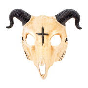 Satanic Ram Skull Halloween Eye Mask - Hard Plastic Horned Mask