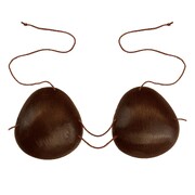 Brown Plastic Coconut Bra | Hawaiian Luau Costume Bikini Top