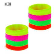 Neon Striped Wristbands Sweatbands UV Glow Costume Accessory