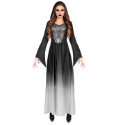 Adult Gothic Lady Hooded Halloween Costume Medium - Spiderweb Lace Dress