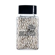 Edible Bling Silver Pearls 4mm Cake Sprinkles 80g
