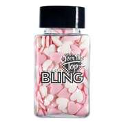 Pink & White Love Heart Cake Decorating Sprinkles 55g (Pk 1)