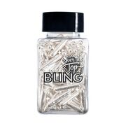 Edible Bling Silver Rods Cake Sprinkles 70g