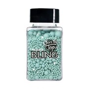 Over The Top Edible Bling Pastel Blue Sugar Ball Medley 65g – 2mm 4mm 7mm Pearls Cake Sprinkles Gluten Free