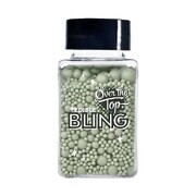 Over The Top Edible Bling Sage Green Sugar Ball Medley 65g – 2mm 4mm 7mm Pearls Cake Sprinkles Gluten Free