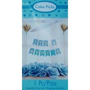 Blue It's A Boy Baby Shower Cake Topper Banner Pk 1