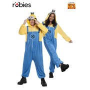Minions Tim Adult Hooded Jumpsuit Large/XL – Unisex Yellow & Blue Fleece Costume