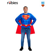 Superman Adult Costume Shirt & Cape Set M/L – Printed Top with Detachable Cape