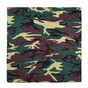 Camouflage Bandana Brown & Green Cotton Head Scarf 55cm