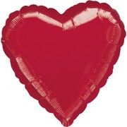 Metallic Red Heart 17in. Standard Foil Balloon Pk 1