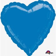 Metallic Royal Blue Heart 17in. Standard Foil Balloon Pk 1
