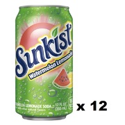 Sunkist Watermelon Lemonade Can 355ml Pk 12