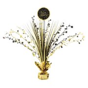 Gold & Black Happy Birthday Centrepiece Weight Pk 1