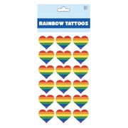 Rainbow Heart Temporary Tattoos Pk 10