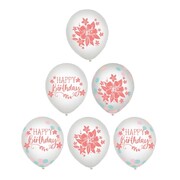 Free Spirit Happy Birthday Latex Balloons & Confetti 30cm Pk 6