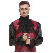 Black Lace Cravat & Cuff Set Pk 1