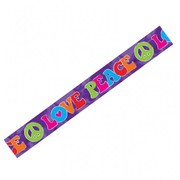 Hippie Love Peace Foil Banner (7.6m) Pk 1
