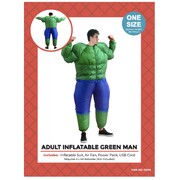 Adult Inflatable Green Muscle Man Costume One Size