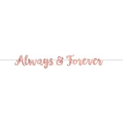Always & Forever Rose Gold Engagement Foil Letter Banner (3.65m) Pk 1
