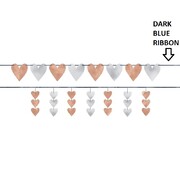 Silver & Rose Gold Heart Foil Cardboard Banners (3.65m) Pk 2 (Two Designs, One of Each)