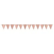Rose Gold Glittered Pennant Flags for Banner (12 Flags) Pk 1