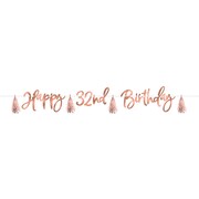 Pink Blush Customisable Birthday Foil Banner Kit Pk 1