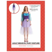 Adult Medieval Fairy Princess Costume L/XL │Purple Lilac Dress Hairpiece