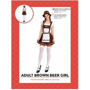 Adult Brown Beer Girl Oktoberfest Costume Set │Dress Hat Stockings German Alpine
