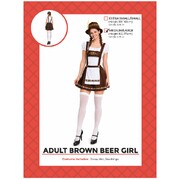 Adult Brown Beer Girl Oktoberfest Costume Set │M/L Dress Hat Stockings German Alpine