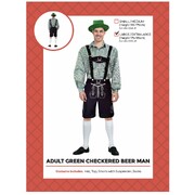 Adult Oktoberfest Green Check Beer Man Lederhosen Costume L/XL