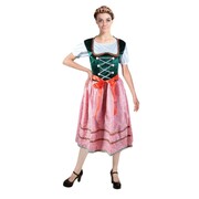 Adult Green & Red Beer Maid Oktoberfest Costume M/L │Dress Waist Sash German