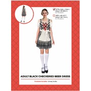 Adult Black & White Check Beer Girl Oktoberfest Costume XS/S │German Dress Stockings