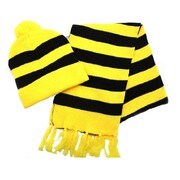 Yellow & Black Where's Wally Odlaw Beanie Scarf Moustache Set