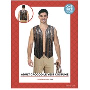 Crocodile Print Costume Vest Adult | Reptile Skin Polyester Vest One Size