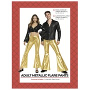 Adult Metallic Gold Flare Pants S/M │Unisex Disco 70s Costume