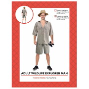 Adult Wildlife Explorer Crocodile Man Costume L/XL