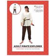 Adult Pirate Explorer Costume Small Medium | Mens Pirate Outfit Fancy Dress