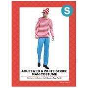 Adult Red & White Striped Man Costume Small